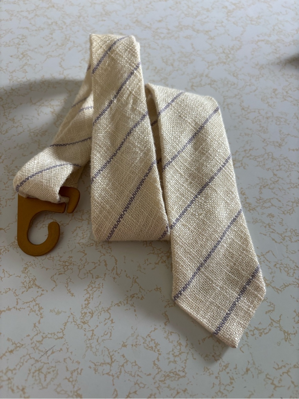 2 John Henry ties. Ivory and Lavender and brown with black dots. Preloved - Picture 6 of 7